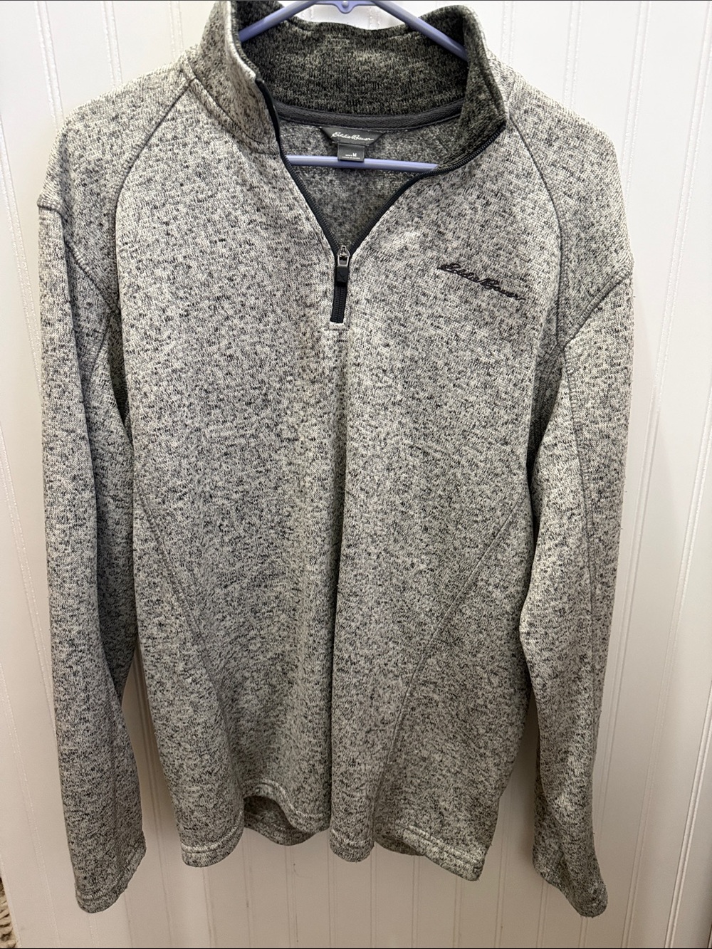 Eddie Bauer Men’s Heather Gray Half-Zip Pullover Sweater